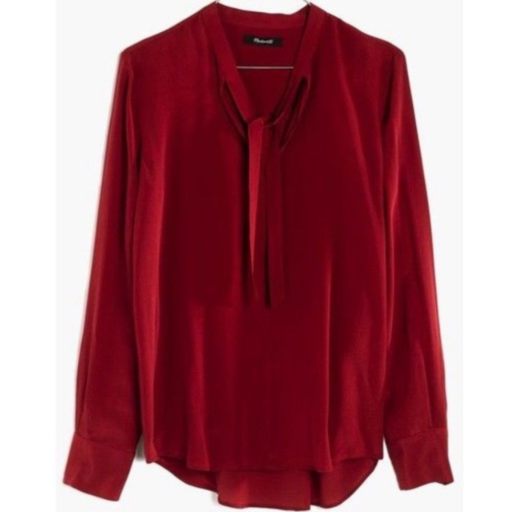 Madewell Tie-Neck Long Sleeve Blouse